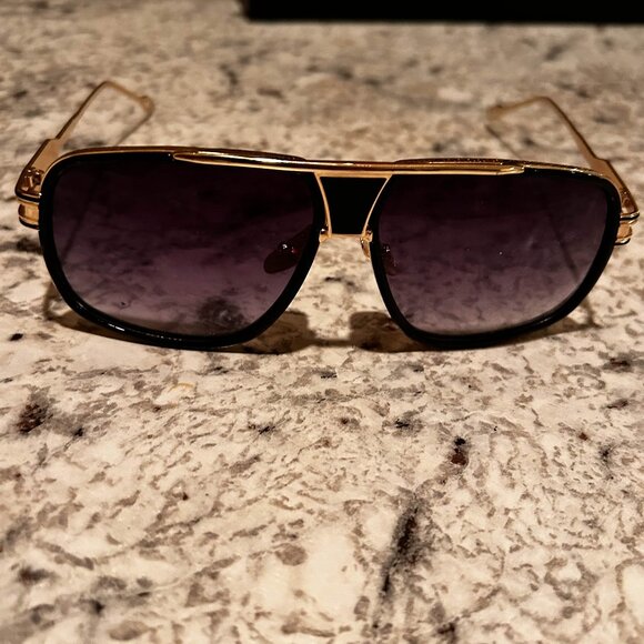 Highroller Luxury Purple-Tint Gold Enameled Sunglasses